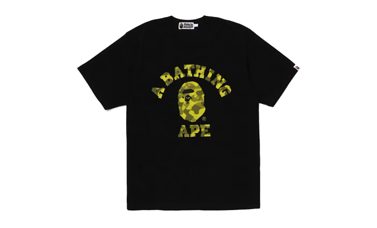 BAPE YELLOW RADIATION CAMO T-SHIRT BLACK