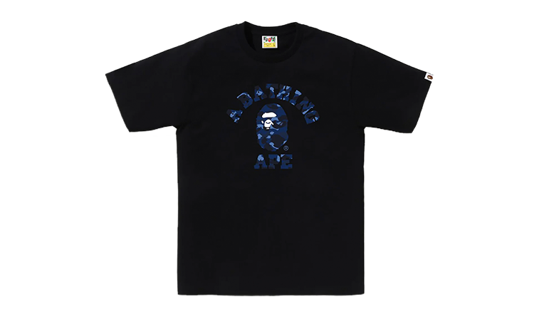 BAPE NAVY CAMO COLLEGE T-SHIRT BLACK