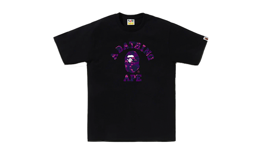 BAPE PURPLE CAMO COLLEGE T-SHIRT BLACK
