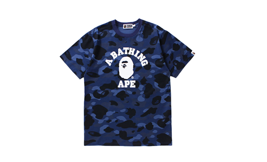 BAPE FULL NAVY CAMO COLLEGE T-SHIRT