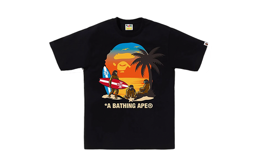 BAPE SUNSET BEACH APE HEAD T-SHIRT BLACK